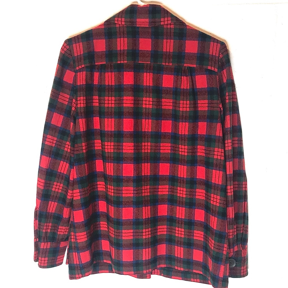 Pendleton Shacket Flannel Shirt Red Plaid Button Down Jacket Pockets - Picture 2 of 8